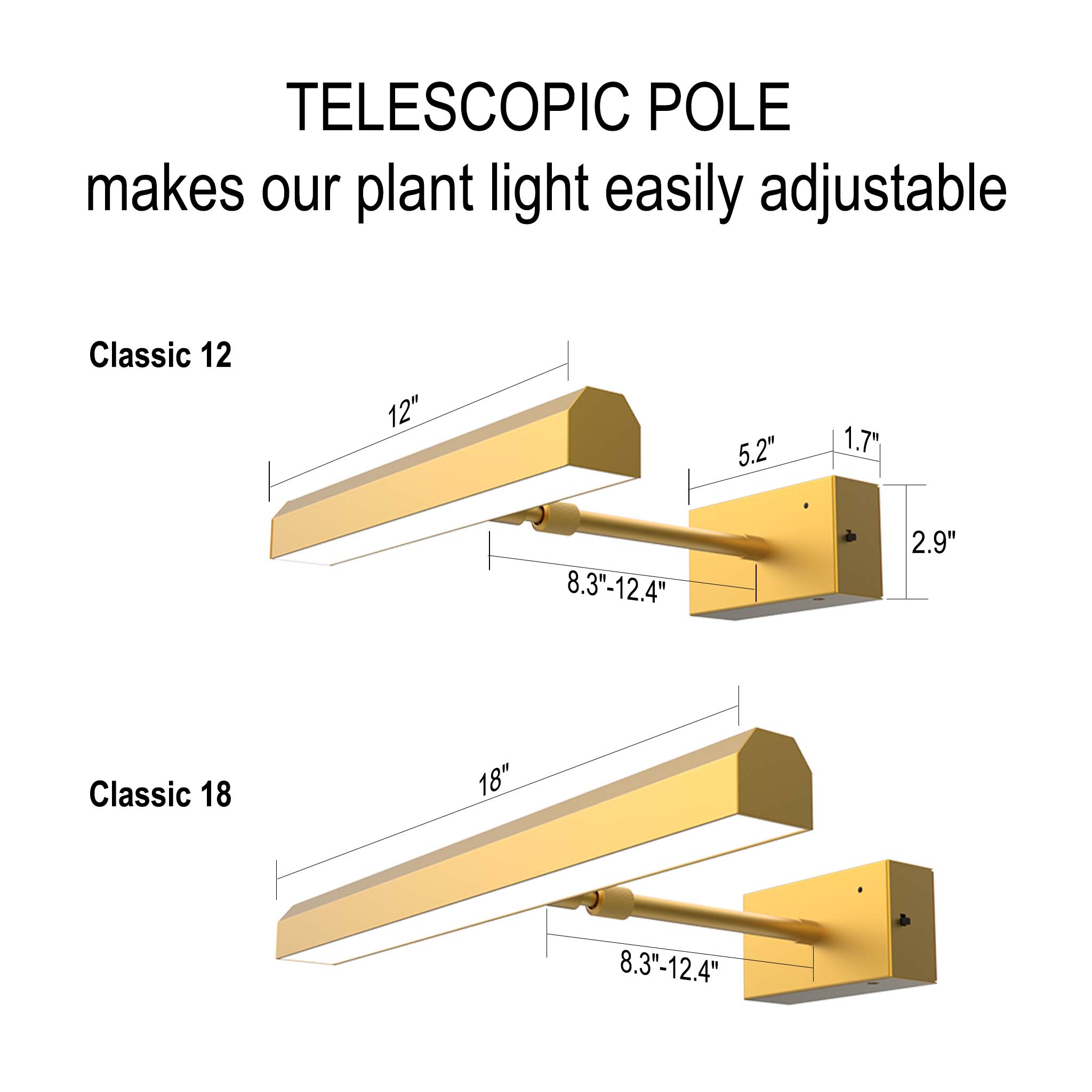 SpectrumGro Wall Mount Aesthetic Grow Light 12"